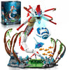 Myth Qholve Mechanical Reaper Kraken Building Block Set with Hand Crank Gear Motion, Articulated Body Deep Sea Scene Model Kit for Collectors