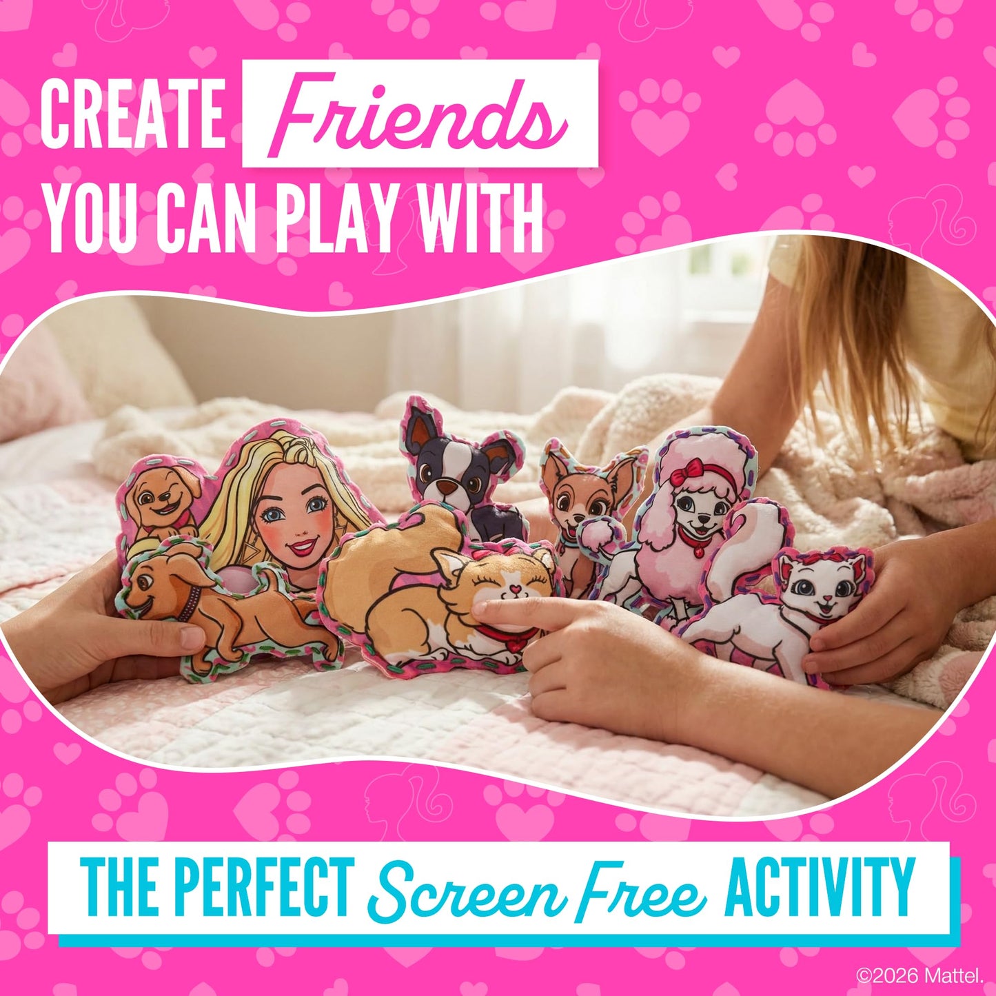 Barbie® Sewing Kit for Kids Ages 6-12 - Kids Sewing Kit | Sew Your Own Puppy & Kitten Felt Pet Stuffed Animal | Beginner Craft Gift for Girls