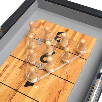 CROWN ME Deluxe Shuffleboard Shuffleboard Bowling Pin Set with Carry Bag, Ball