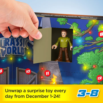 Fisher-Price Imaginext Jurassic World Advent Calendar, Christmas Gift of 25 Dinosaur Toys & Figures for Preschool Kids Ages 3+ Years