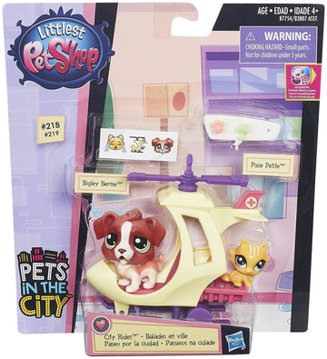 Littlest Pet Shop City Rides St. Bernard and Kitten Helicopter