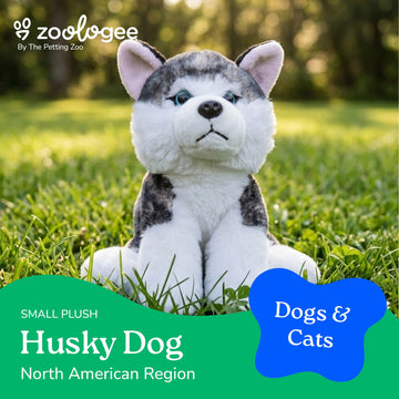 The Petting Zoo Husky Dog Stuffed Animal Plushie, Gifts for Kids, Siberian Husky Dog Plush Toy 9 inches