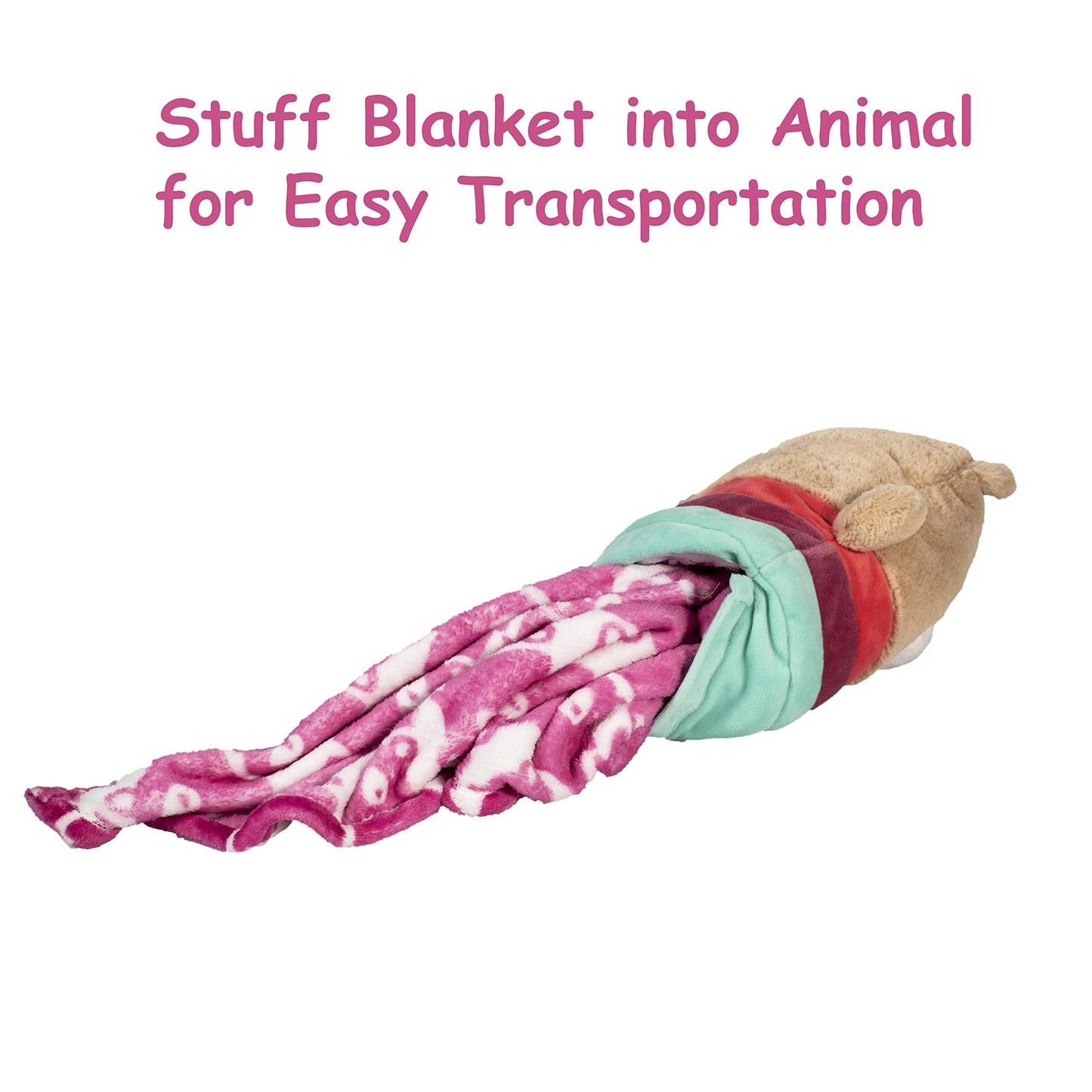Kids Preferred Rise & Shine Sleepy Stuffs - Plush Stuffed Animal Blanket - Bear, 12 inches