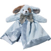 Bearington Baby Waggles Blue Puppy Snuggler - 15" Puppy Lovey Security Blanket with Silk Satin Trim and Plush Dog Design - Soft for Boys and Girls