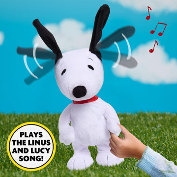Peanuts Large 14" Snoopy Happy Dance Plush Interactive Toy with Music