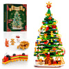 Christmas Tree with LED Light Building Blocks, Compatible with Lego Christmas Ornaments Set for Tabletop Home, Wreath Snowflake Xmas Decoration