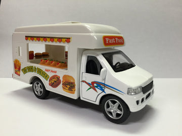 KinsFun Food Truck Die Cast Metal 5 inch Pullback Action