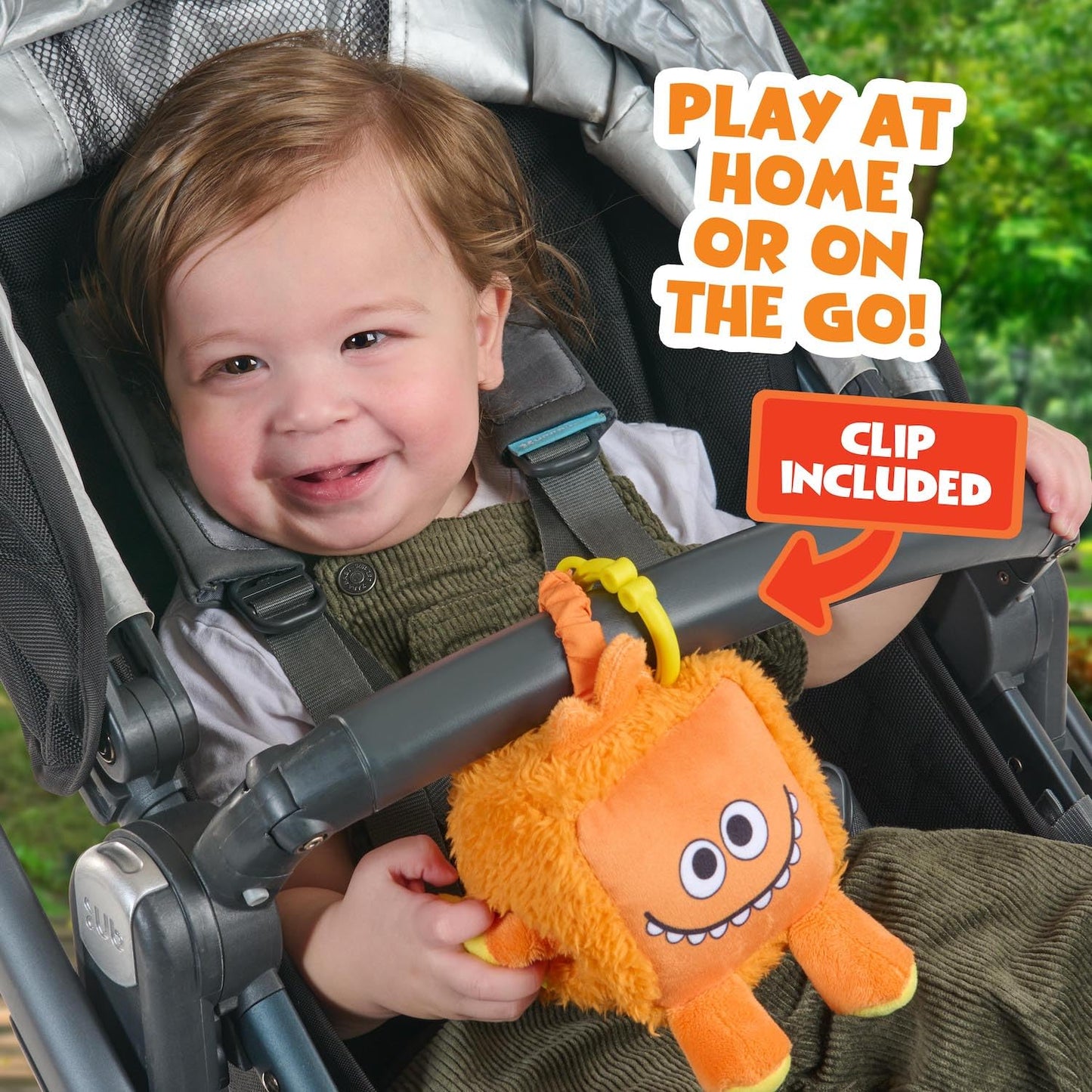 WowWee Super Simple Sensory Plush Monsters Dewey (Orange) with 5+ Sensory Features (Ages 0+)