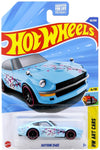 Hot Wheels Datsun 240Z Diecast Car 62/250, HW Art Cars Series, Light Blue with Cherry Blossom Design, 4/10