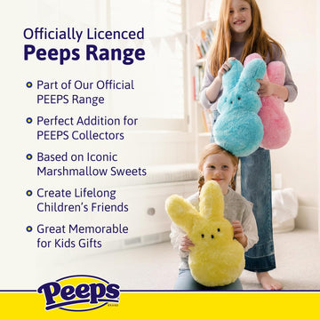 Animal Adventure | 15" Yellow Shaggy Bunny Peeps Plush | Easter Basket Stuffed Animals for Kids | Marshmallow Candy | Huggable Ultra Soft Plushie