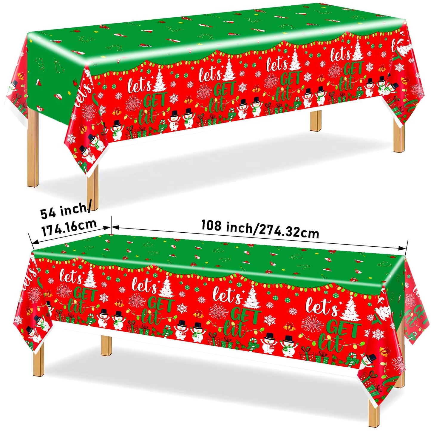 122 Pcs Let's Get Lit Christmas Party Decorations Christmas Party Supplies Tableware Set Let's Get Lit Plates and Napkins Tableware for Friendsmas