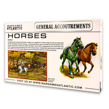 General Accoutrements - Horses (18 Multi Part Hard Plastic 28mm Figures)……