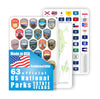 National Attractions of The USA - Adventures Go On (National Parks and State Flags)