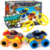 Team Power 2 Pack Monster Truck Toys Drone Warrior, Disc-Launching 5.2" Battle Trucks Pull-Back & Go, Age 3, 4-7 and Above Boys Birthday Gifts [Amazon