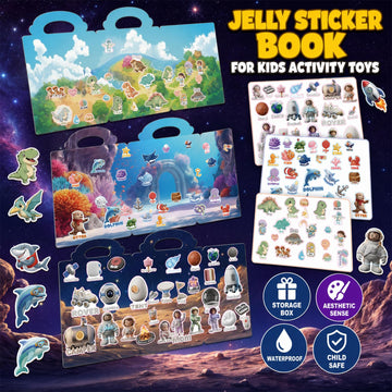 CUTESORA Reusable Jelly Sticker Books for Toddlers 2-4, Kids 3-6, 6 Sets