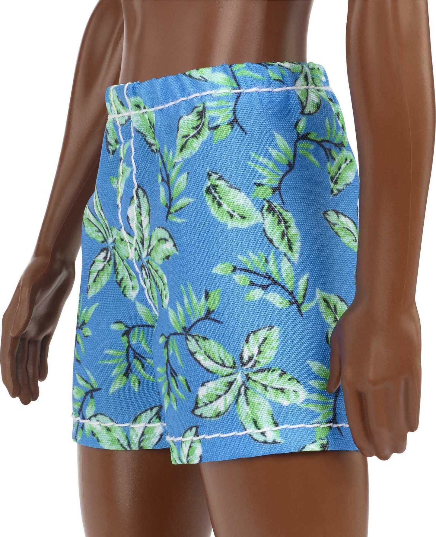 Barbie Ken Beach Doll, Black Hair, Blue Tropical Swim Trunks