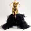 Cora Gu Handmade Golden Dress Fit for 12 inch Doll and Doll Not Included