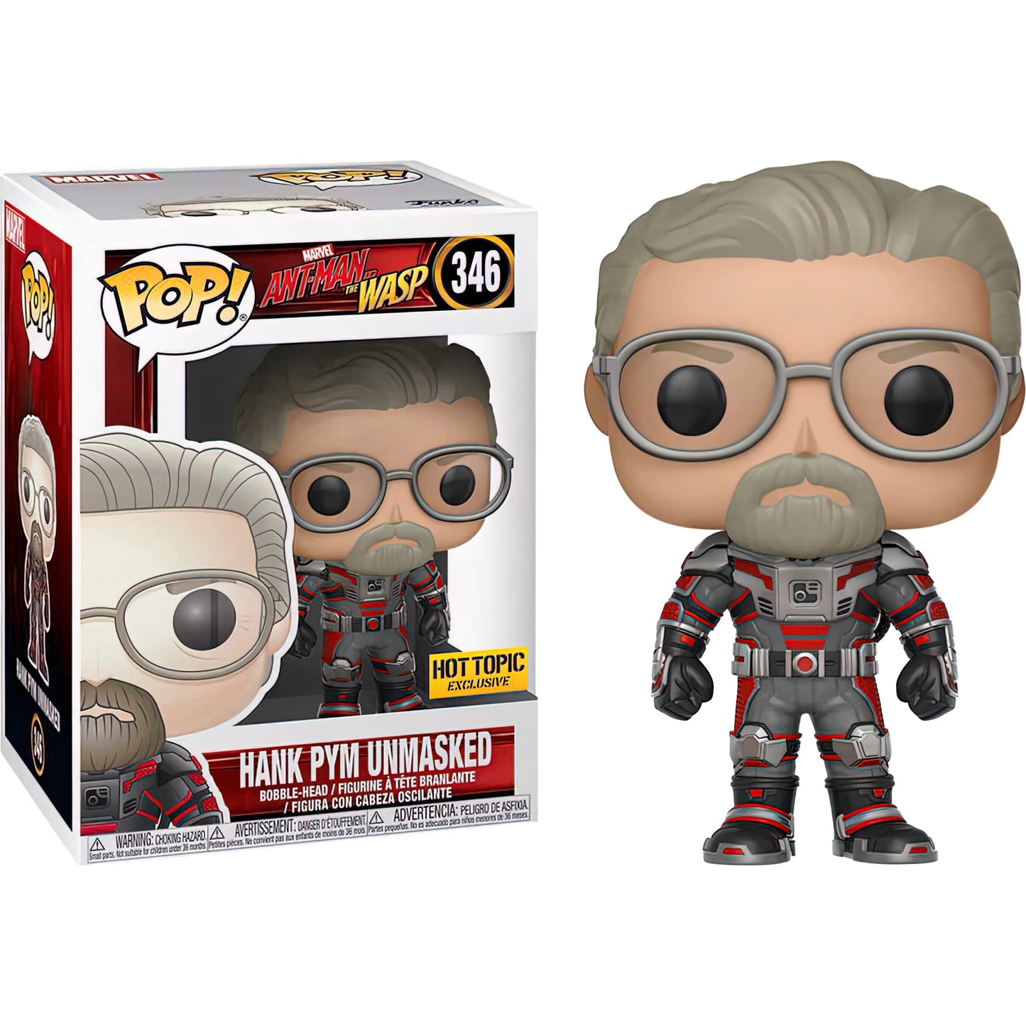 Hank Pym Unmasked (Hot Topic Exc): Fun ko P o p ! Vinyl Figurine Bundled with 1 Comics Theme Compatible Trading Card (346-30801)