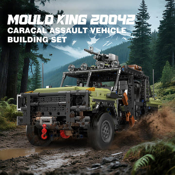 Mould King 20042 Military Off-Road Vehicle Building Set, App & Remote Control Off-Road Car Building Blocks Set, Collectible Military Truck Model Kit