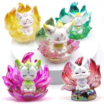 Zaleny Nine-Tailed Fox Blind Box Kitsune Mystery Box Random Design Collectible Surprise Toys Home Decoration 1 Pc