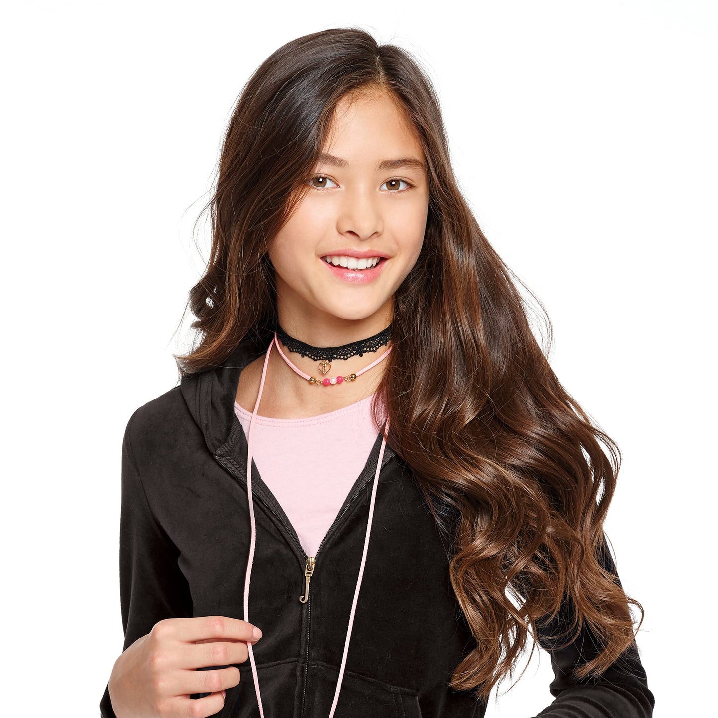 Make It Real Juicy Couture: Chokers & Charms Kit - Create 7 Unique Necklaces, 102 Pieces, 7 Trendy Chokers, 6 Juicy Charms, Tweens & Girls, Elastic