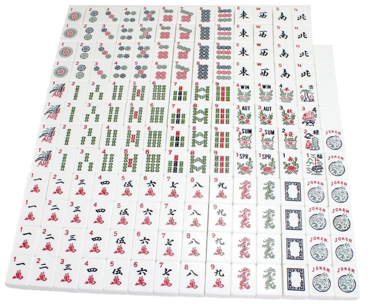 C&H Solutions American Mah Jongg Complete Set, 166 Tiles with All in one Combo Rack with Soft Bag