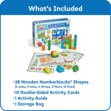 hand2mind Numberblocks Wooden Building Blocks Activity Set, Wood Stacking Toy, Counting Blocks, Numbers for Toddlers, Math Games, Preschool Learning