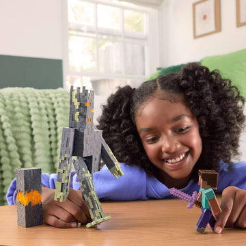 Mattel Minecraft Toys, Steve Action Figure with Accessory & Redstone Building Piece, 3.25-inch Scale Collectible Set Inspired by The Video Game