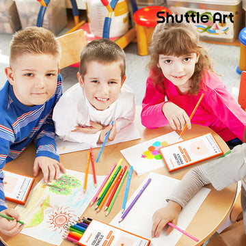 Shuttle Art 504 Colored Pencils Bulk, 12 Vibrant Colors, Pack of 42, Pre-sharpened Coloring Pencils, Wood Colored Pencil for Kids Teachers, Classroom