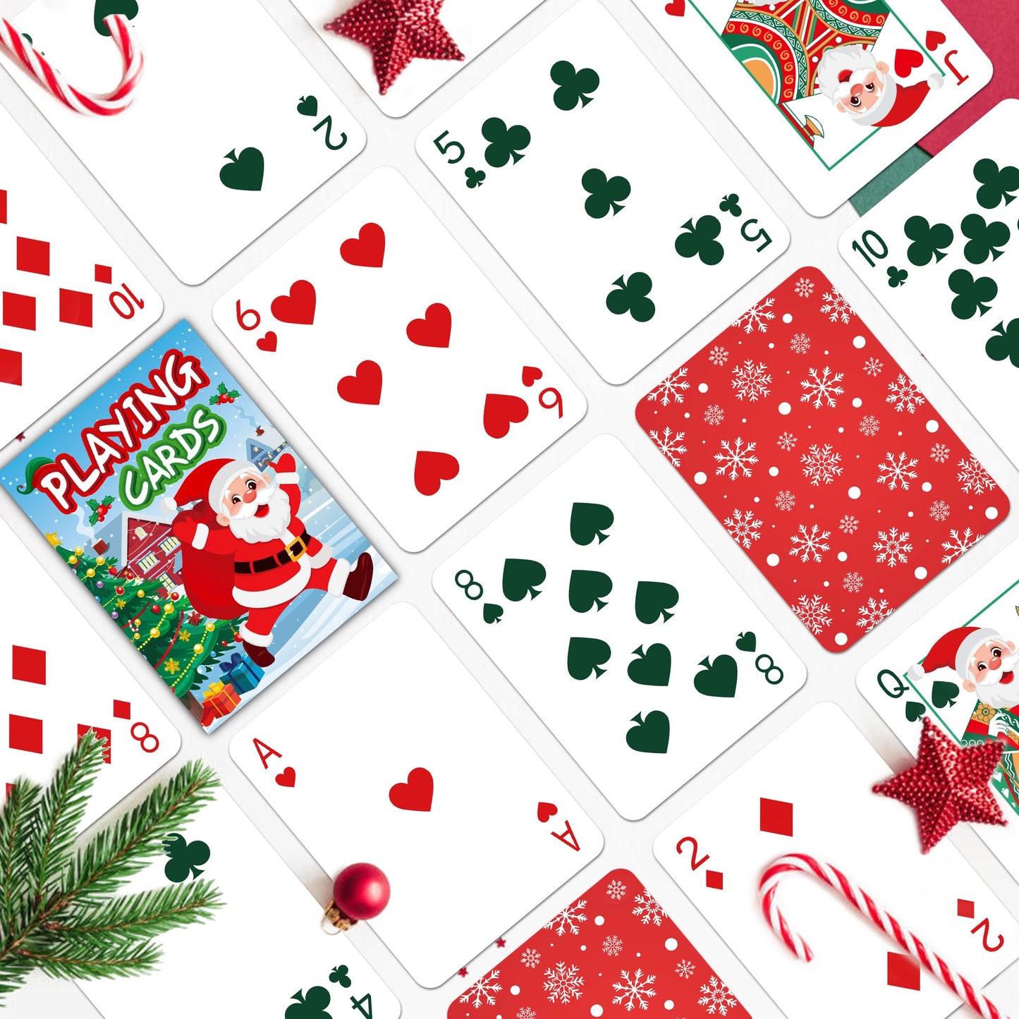 Christmas Playing Cards, Deck of Cards, Standard Index Poker Cards, Fun Gard Games for Family Game Night, Holiday Party Table Games, Great Stocking