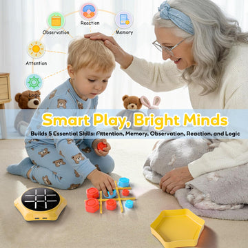 Tic Tac Toe Handheld Game Bolt : VORQXIN Digital Electronic Brain Teaser - 5 in1 Portable Mini Console Mute Function Travel Games for Car Ride,Unique