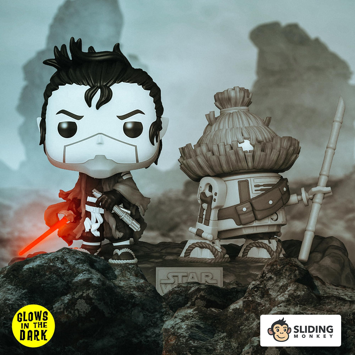 Funko POP! Star Wars: Visions - The Ronin and B5-56 Glow in the Dark Deluxe Pop!
