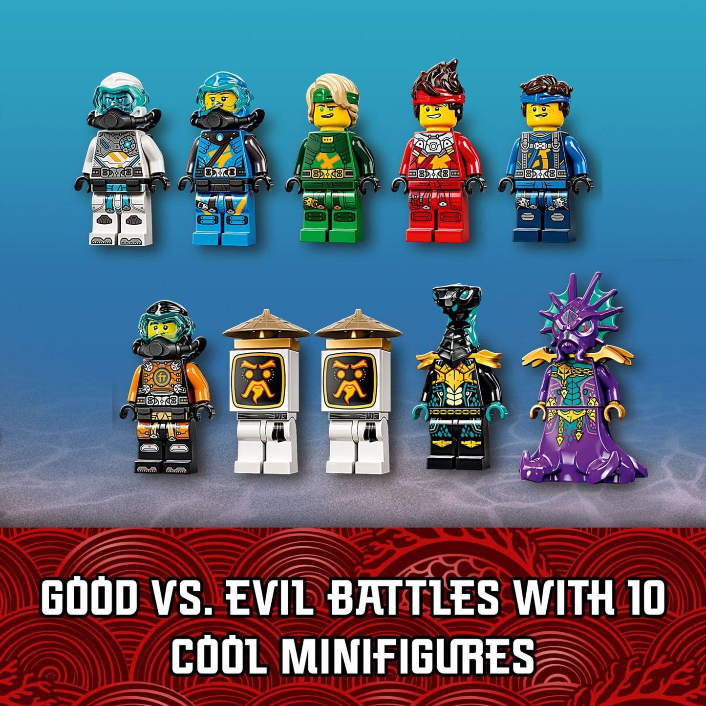 LEGO NINJAGO Hydro Bounty Building Set, 71756 Submarine Toy with Kai and NYA Minifigures, Ninja Toys, Gifts, Presents for Kids, Boys, Girls Age 9 Plus