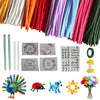 800PCS Pipe Cleaner Flower Kit, 8 Colors Thick Chenille Stems for Arts DIY Craft Supplies with Greeting Card, Floral Wires, Tape, Stamen, Includes