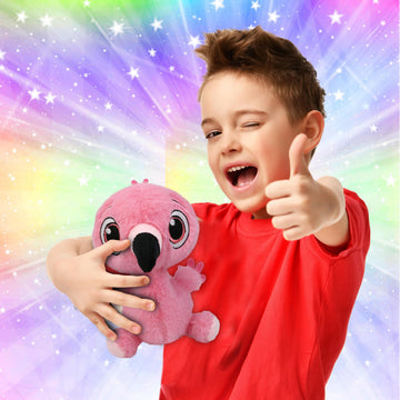 DolliBu Flamingo Plush - Fuzzy Stuffed Animal Flamingo, Cute Realistic Stuffed Animal Toy for Boys and Girls, Adorable Plush Gift for Baby, Kids