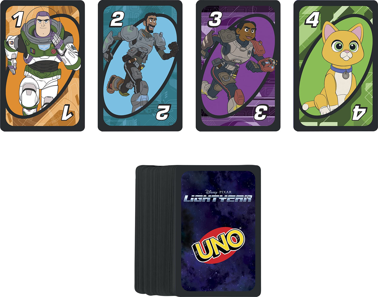 Mattel Games UNO Disney and Pixar Lightyear Card Game in Collectible Storage Tin, Movie-Themed Deck for Kids, Adults, Families & Parties, 2 to 10