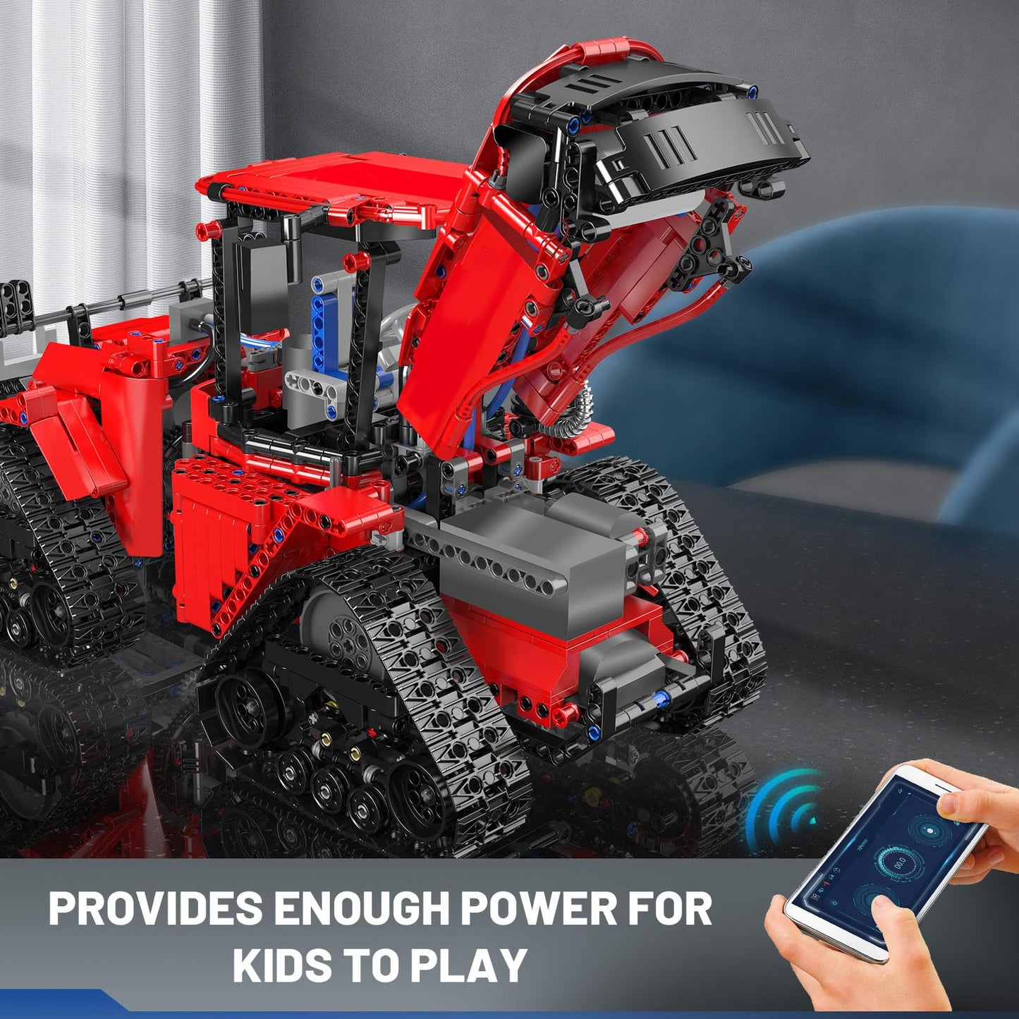 Mould King 18020 Tractor Building Set, Remote Control Crawler Tractors Toy with 4 Motors, Buildabe Farm Vehicle to Play, Construction Car Model