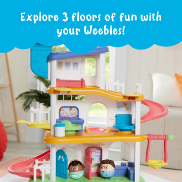 Playskool Weebles My Smart House - Weeble Wobble Preschool Toy for Toddlers Smart Speaker with Sounds + Songs 3 Floors of Imaginative Play for Ages 12