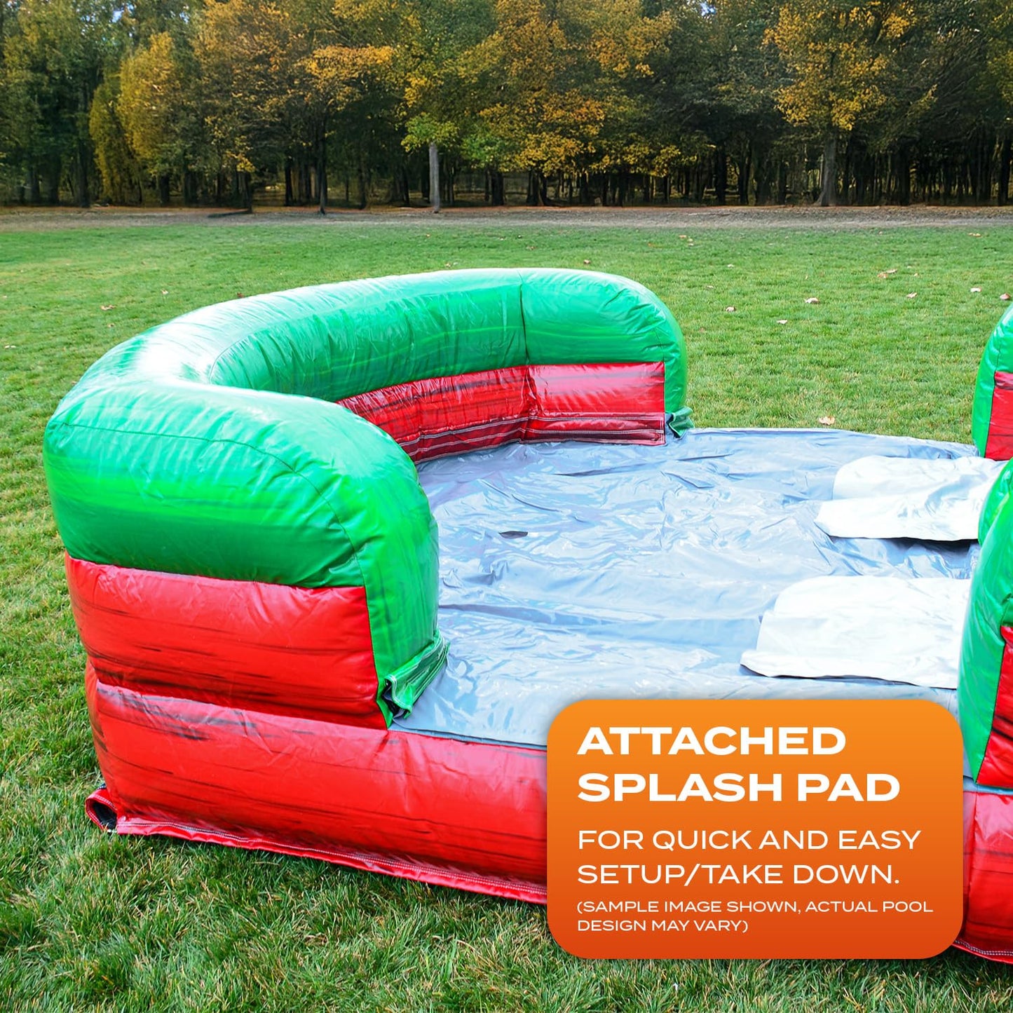 JumpOrange 13’ x 31’ x 15’ Midnight Bounce House with Dual Lane Slide; 15oz Commercial Grade PVC Vinyl, with Basketball Hoop and Blower for Kids