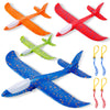 RAIHOMKIT 4Pack LED Light Foam Airplane, 17in Large Throwing Foam Plane, 2 Flight Mode Glider Flying Toy for 3 4 5 6 7 8 9 Year Olds, Throwing