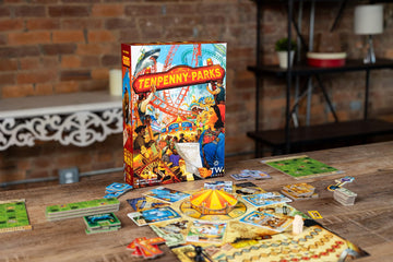 Tenpenny Parks Board Game | Build The Best Theme Park | Beautiful Amusement Park Strategy Worker Placement Family Euro Game | 45-75 Minutes for 1-4