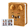 Cute Plush Kpop Photocard Binder, 4-Pocket Photo Card Album with 20 Double-Sided Sleeves, 160 Pockets, Soft Bear Cover 6-Ring Card Holder Book for