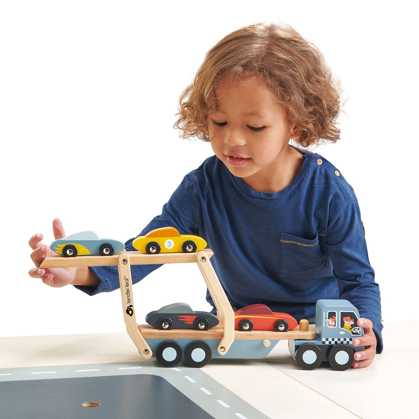 Tender Leaf Toys Car Transporter - Imaginative Play Gift for Children Encourage Social Development and Language Skills