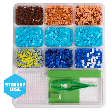 Minecraft Pixel Creations Bead Kit 2500 Beads with Pegboards & Templates Build Characters & Tools from, Encourages Hands-on STEM-Based Play Craft Set