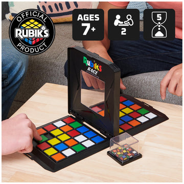 Rubik’s Cube, Rubik's Race, Classic Fast-Paced Puzzle Strategy Sequence Board Game, Problem-Solving Brain Teaser, Color-Matching Game, 2 Players