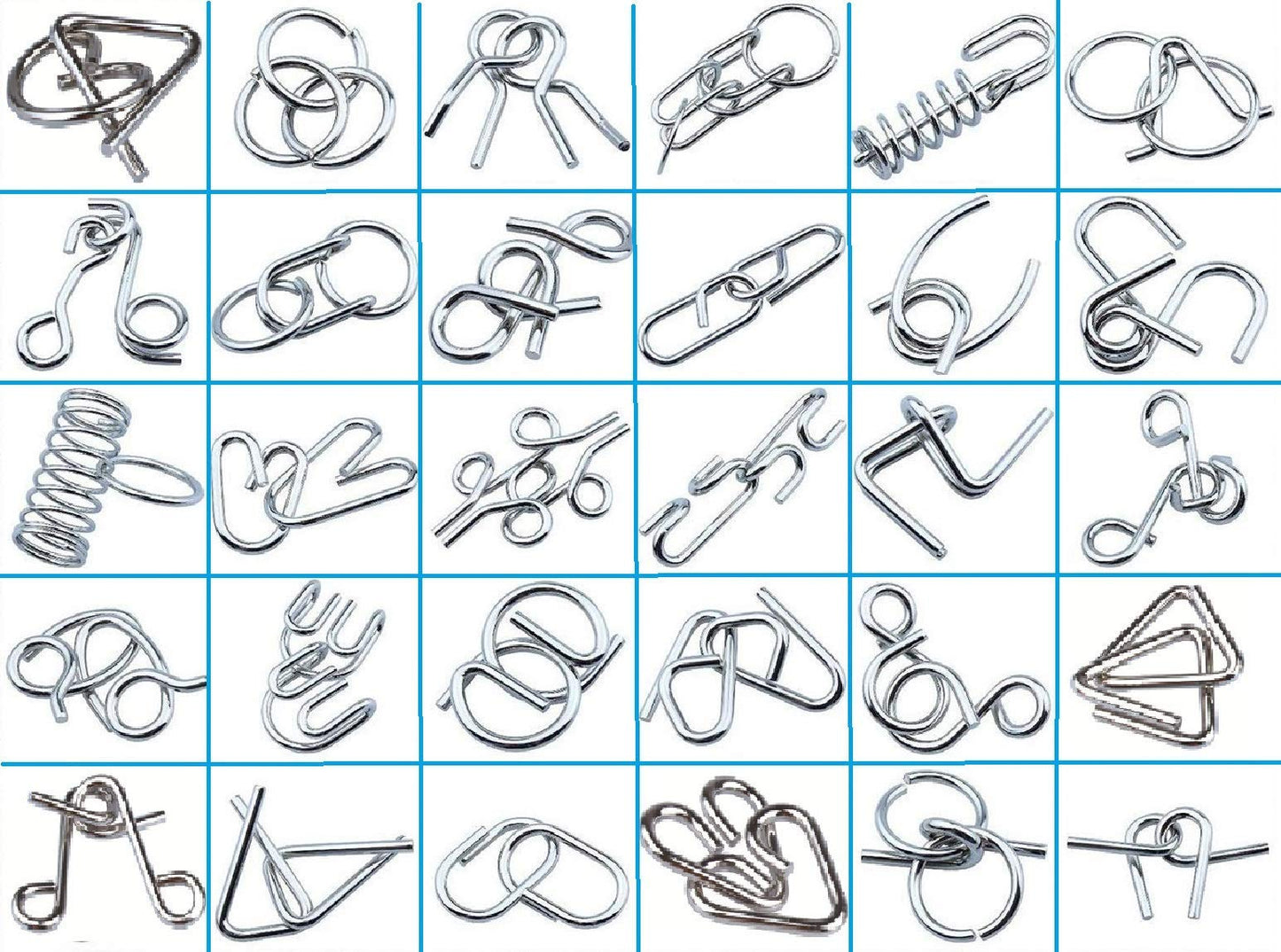 YUNTENG 24Pcs Assorted Metal Brain Teasers Metal Wire IQ Puzzles with Paper Box Gift Package Assembly & Disentanglement Great Educational Intelligence