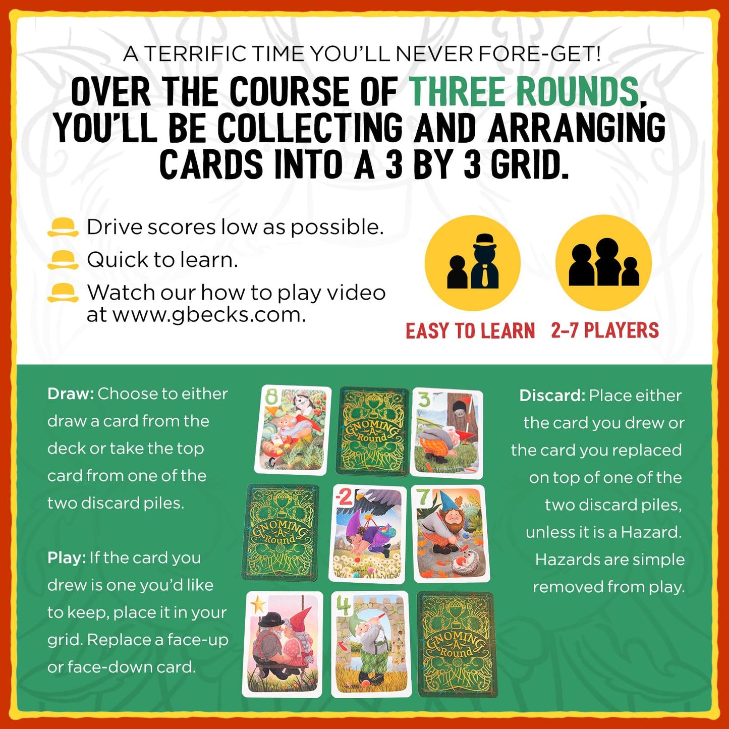 Grandpa Beck's Games Gnoming A Round | Fun Family Card Game | Enjoyed by Kids, Teens, & Adults | from The Creators of Cover Your Assets - 2-7 Players