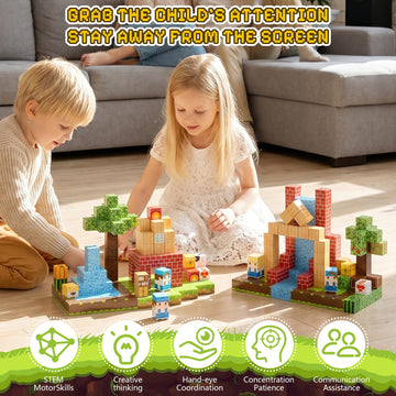 Fitrobust 150PCS Magnetic Blocks, Magnetic Building Blocks, 0.78in Magnetic Building, STEM Game Stacking Toys for Kids, Birthday Gifts for Boys