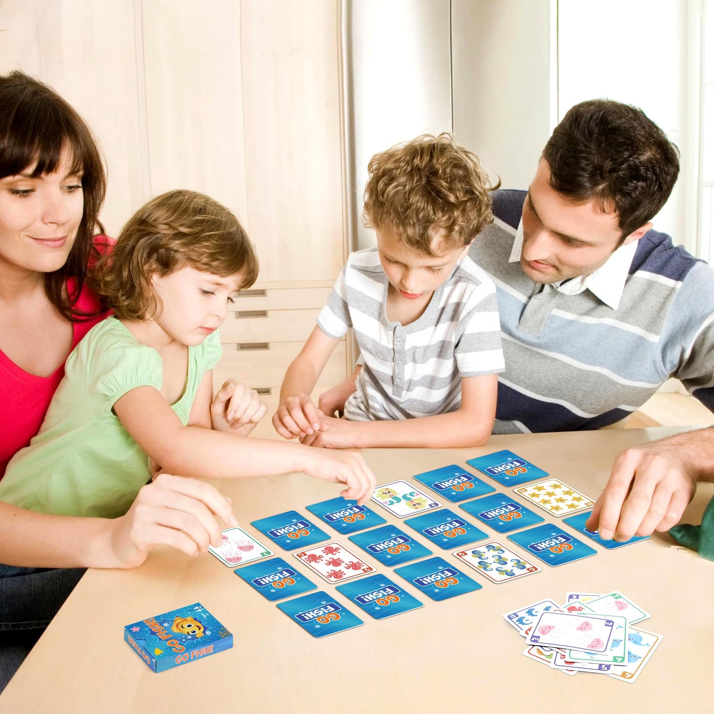 Kids Card Games,24 Decks,Go Fish, Old Maid, Crazy Eights, Memory Match, Slap Jack, Space Playing Cards, Family Game Night Classic Table Games