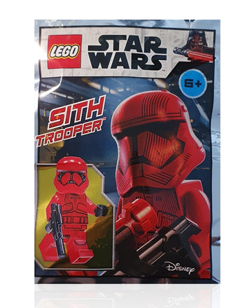 LEGO Star Wars Episode 9 The Rise of Skywalker Minifigure - Red Sith Trooper (with Blaster) and Minifigureland Tile 75256, SW1065